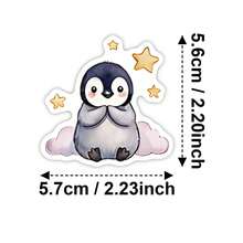 50/100張夢幻動物貼紙－柔和色調熊貓、狐狸與水母在雲朵與花朵中，乙烯基貼紙，適用於水壺、筆記本電腦與剪貼簿，適合成人與青少年，返校季 - A - 查看 4