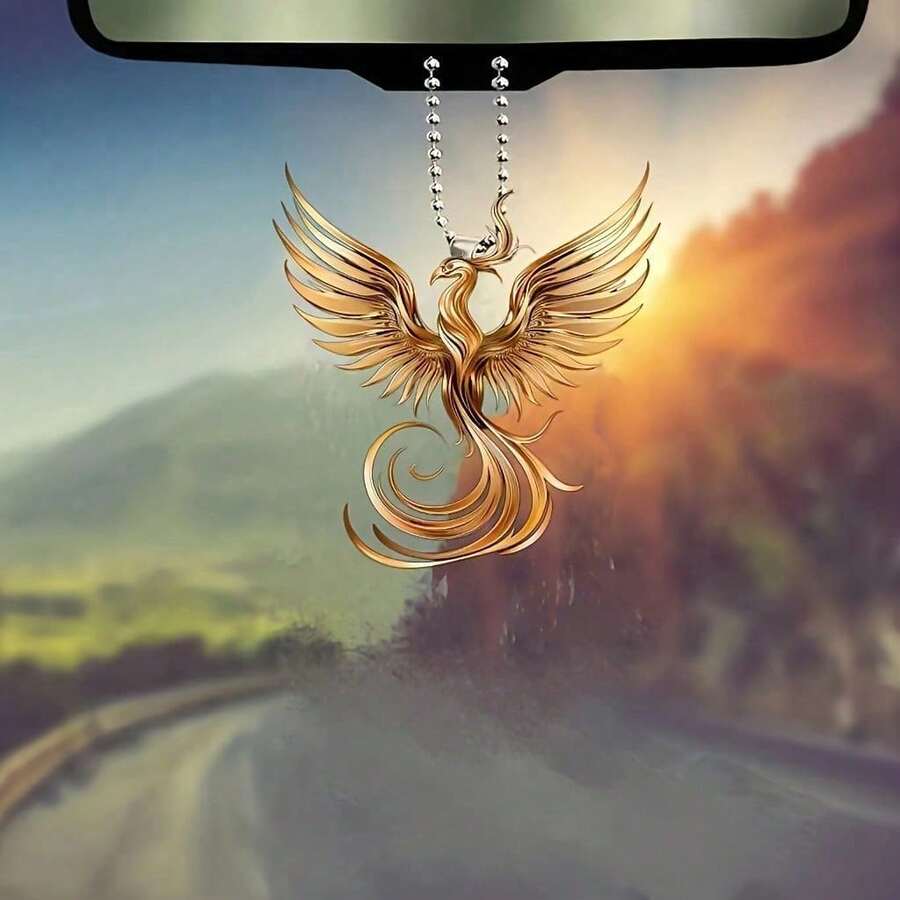 1 Chinese-Style Auspicious Ornament - Phoenix Theme Car Pendant, Keychain Accessory Pendant | Christmas Gift/Exquisite Keychain/Car Hanging Decoration - 1pc - View 1