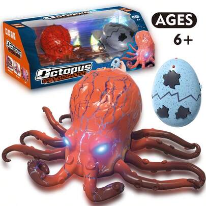 Remote-Controlled Crawling Octopus Toy With Blue LED Eyes And Realistic Crawling Movements. A Lifelike Electric Toy, The Perfect Companion Gift And Birthday Present.