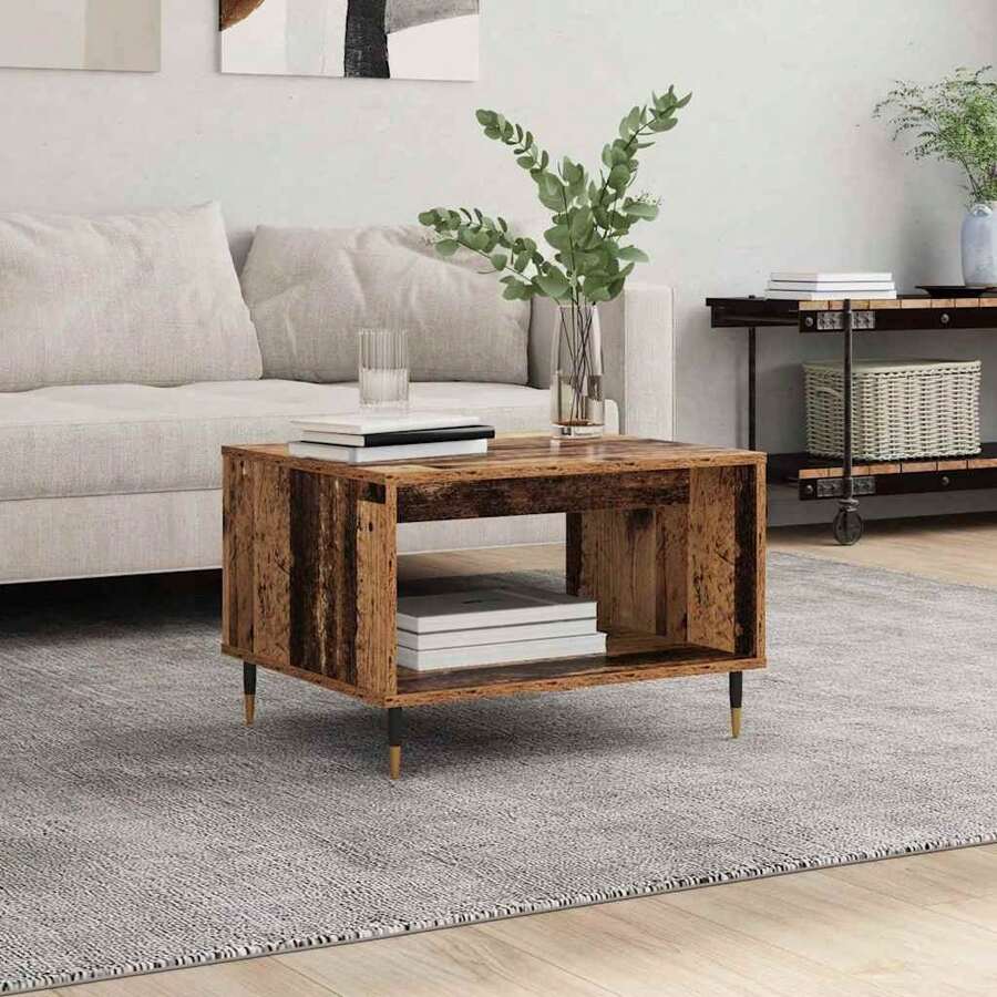 vidaXL Couchtisch Altholz 60 x 50 x 40 cm Holzwerkstoff - Braun - Übersicht 1