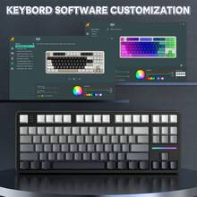 Bàn phím không dây ATTACK SHARK X87, bàn phím cơ tùy chỉnh có thể thay thế nóng với gioăng 75%, bàn phím chơi game ba chế độ 2.4G/USB-C/BT5.0 có đèn nền RGB, pin 4000mAh, phím PBT in cạnh bên, dành cho Windows/ PC/ Linux/ Game thủ, quà tặng ngày lễ, quà tặng cho trẻ em, năm mới 2026 - Màu Monnlit Night/ / Cheese/ Purple White - Nhiều màu - Xem 6