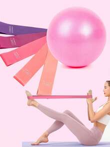 1 Set Advanced Yoga Resistance Bands, Fitness Elastic Bands, Strength Training Bands, Booty Bands, Yoga Bands, Yoga Pilates Ball, Straw Ball, Balance Ball - Multicolor - View 2