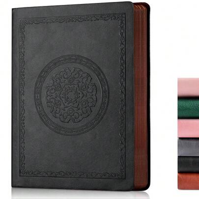 300 Pages Leather Dotted Journal Notebook,Softcover Leather Dotted Journal Notebook For Women Men,300 Pages Notebook For Travel,Business,Work,Office,Schoolsss Note TaFKing,5.7'' X 8.3'',Black