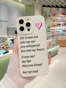 浪漫标语印花哑光白手机壳，艺术美学手机壳，适合日常通勤和约会，兼容 17 Pro、17、16、16 Plus、Air、17 Pro Max 和 Galaxy S24 Ultra，手机壳，S25 Ultra 手机壳，快速发货 - 白色 - 查看 1