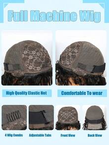 24 Inch Ombre Brown Straight Wig With Bangs 150% Density Balayage Long Straight Virgin Human Hair Glueless Wigs With Blonde Highlights Brazilian Remy Hair 1B/30 Bone Straight None Lace Wig With Bangs For Women Easy Wear To Go - S1/30 - View 5