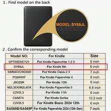 For Kindle 8th Generation-2016 Release (Model NO. SY69JL) 6 Inch E-Reader Case Magnetic Cover NOT Fit Paperwhite Acrylic Protective Shell Auto Wake/Sleep 360 Rotation Split - Multicolor - View 6