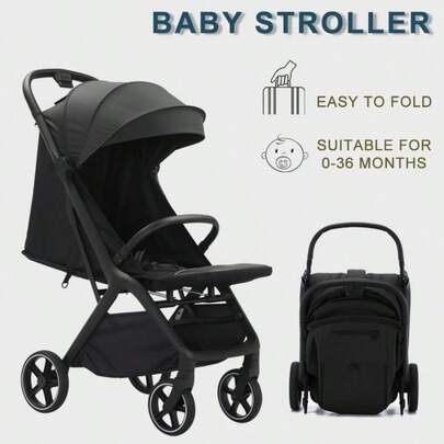 Portable Baby Stroller That Can Be Used For Both Sitting And Reclining - Featuring A One-Button Folding Design, Anti-Slip Wheels, Adjustable Pedals, And Ample Storage Space. Equipped With Breathable Mesh Fabric And A Skylight Design, It's A Versatile Travel Stroller Suitable For All Seasons, Making It An Ideal Parenting Companion For Shopping Trips And Family Outings
