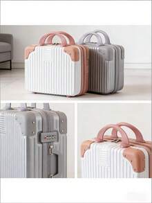 Túi đựng mỹ phẩm đa năng, thời trang, đơn giản và tiện dụng, kích thước 12 inch, túi xách nhỏ dành cho nữ, thích hợp cho du lịch và cắm trại, unisex, dung tích lớn với khóa số, túi đựng đồ du lịch, túi đựng đồ vệ sinh cá nhân cao cấp - Quà tặng ngày Valentine cho bạn gái. - Trắng + Vàng - Xem 4