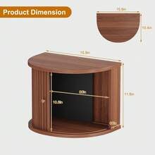 Floating Nightstand,Wooden Wall-Mounted Bedside Table With Storage And Sliding Door,Mid Century Modern Floating Side Table For Living Room, Bedroom,Entryway And Home Decor - Brown - View 7