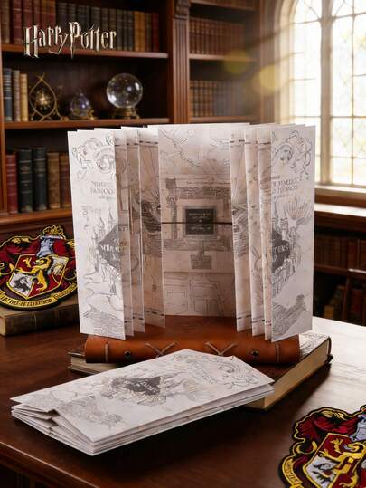 Warner Bros 1PC Harry Potter Map Officially Licensed Collectible Vintage Hogwarts-Themed Folding Peripheral Backpack Decoration Durable Exquisite Accessory Gift