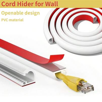 1 件 39.37 英寸/78.74 英寸/118.11 英寸装饰性线槽，柔性电线导管，适用于桌面、墙壁和地面安装，防止绊倒危险，柔软的电线保护条