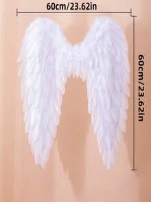 1件天使羽毛翅膀，圣诞派对用品，成人及儿童舞台表演服装配饰，复活节天使翅膀道具，万圣节服装羽毛翅膀，儿童及成人摄影道具，仙女翅膀服装配饰，戏剧道具，主题派对，节日派对用品，圣诞派对用品 - 彩色 - 查看 4