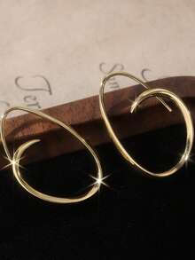 Bohemian Retro Geometric Fashion Earrings, Gothic Style Personalized Earrings, Party Jewelry Gift For Women - Gold - View 6