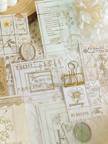 MOCARD 18 szt./opakowanie Papier do scrapbookingu w stylu vintage, nieprzylepny materiał dekoracyjny DIY, prezent świąteczny, ręcznie robione materiały do kolażu, spersonalizowane planowanie scrapbookingu, kreatywne artykuły szkolne - 3. Palma morelowa - Zobacz 8