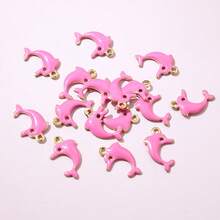 20个13x8毫米不锈钢可爱小海豚珐琅吊坠，不锈钢DIY首饰制作配件 - 海豚 - 查看 4