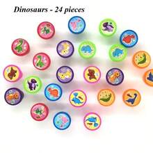 3/7/12/24/30件套印章套装（恐龙、动物），DIY手工印章，新奇玩具生日礼物，非常适合派对、圣诞节、感恩节、复活节、课堂奖励 - 彩色 - 查看 6