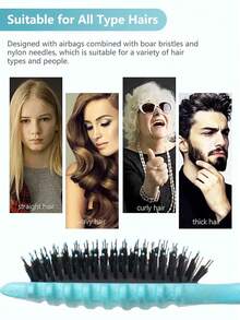 2035brushes Curling Hair Brush, Styling Curling Hair Brush, Wet Hair Styling Curling Hair Brush, Soft Bristle Comb With Teeth, Reduces Pulling And Separation When Brushing Curly Hair, Round Detangling Brush, Styling Tool For Women, Men, And Girls - Multicolor - View 7