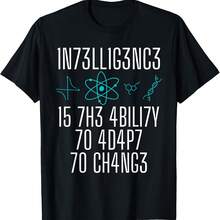 Intelligence is The Ability to Adapt to Change art People T-Shirt - Negro 5 - Ver 1