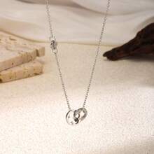 1 件精美雪花花项链 - 女士可调节锆石优雅休闲配饰 - 十字花項鍊 - 查看 4