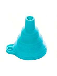 1pc Foldable Mini Blue Funnel, Suitable For Home, Plastic Funnel For Oil Pans, Silicone Funnel For Kitchen Supplies And Outdoor Camping - Multicolor - View 10