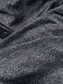 夏季新款休闲男士短袖 T 恤，亨利领，美式印花短裤，适合旅行/度假/户外露营 - 灰色 - 查看 9