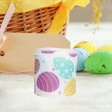 Easter Theme Ribbon Spring Bunny Egg Carrot Print Wire Ribbon For Present Wrapping Home Decor - Colorful - View 4
