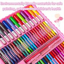 208pcs Art Supplies Set With Colored Pencils, Paint Brushes, Crayons, Markers, Acrylic Paint Markers, Acrylic Paint Set, Sketch Book & Drawing Pad For Kids - Hồng - Xem 4