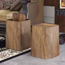 1个/2个/3个装，12升方形木纹垃圾桶，圆形木纹垃圾桶，垃圾袋，复古仿木纹设计，适用于家庭、办公室和酒店。大容量装饰垃圾桶，适合客厅、卧室、家居收纳、厨房、宿舍、办公室、储物空间、整理收纳、房间收纳、储物盒、垃圾桶、家居装饰、厨房用品。斋月、开斋节 - 多色1 - 查看 2