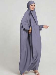 穆斯林时尚女装，穆斯林女性长袍迪拜穆斯林女性长袍，超长麦地那头巾，女士时尚头巾，端庄 - 卡其色 - 查看 5