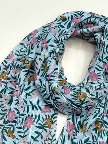 1pc Simple Printed Scarf, New Women's Silk Scarf, Spring/Summer Sunscreen Beach Shawl, Warm Neck Wrap, Fashion Long Scarf, Versatile Shawl For Women - Multicolor - View 3