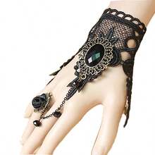 1 Stück luxuriöse Spitzen-Augenmaske, entworfen für Maskenball, Kostümzubehör, bequem zu tragen, geeignet für Festivals und Partys - Halskette + Armband + Maske - Übersicht 2