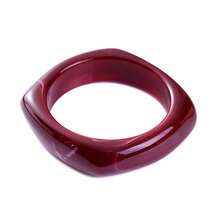 Vòng tay acrylic bất đối xứng hình học phong cách retro màu đỏ dành cho nữ, phù hợp cho các bữa tiệc, sự kiện và đeo hàng ngày. - Dòng sản phẩm màu đỏ - Xem 15