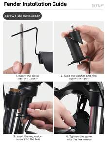 WEST BIKING 2PCS Bike Widened Mudguard Adjustable Detachable Wind Resistant MTB Rear Fenders Road Bike Removable Fender - Black - View 8