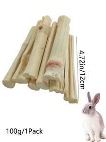 100g Natural Sweet Beige Bamboo Chew Toy - Suitable For Small Pets (Rabbits, Guinea Pigs, Hamsters, Gerbils) - Valentine's Day Pet Owner Gift - Multicolor - View 10