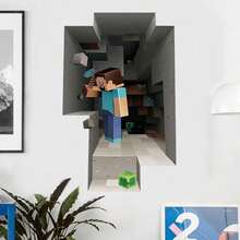 Pegatina de pared extraíble de PVC de Minecraft Escape, decoración del hogar, fiesta, regalo de cumpleaños - Multicolor - Ver 7