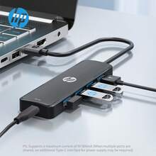 HP 4-In-1 Docking Station, Multi-Port With Power Delivery, Type-C Expansion Dock, Hub, Splitter, Adapter And Converter, Multi-Functional Interface - Silver - View 2