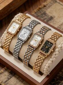 1pc French Elegant High-End Graceful Square Dial Quartz Watch, Versatile Considering Both Appearance And Practicality, Ideal Gift Choice, Year-End Promotion, Online Exclusive - Multicolor - View 1