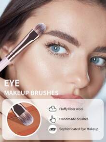 MAANGE Set de 5 piezas de brochas de maquillaje profesional para ojos, incluye brocha para sombra de ojos, brocha para cejas, brocha mixta, brocha delineadora, fibra suave fácil de transportar y herramientas de maquillaje portátiles, regalo para mujeres y niñas, obsequios, brochas de maquillaje profesionales, set de maquillaje completo - Multicolor - Ver 5