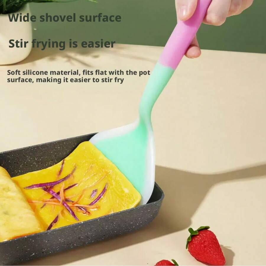 Semi-Transparent Silicone Spatula, Non-Stick Cookware, Heat Resistant Kitchen Tool, Oil Control