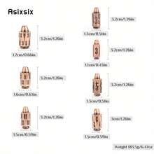 Asixsix 7 Piezas de dados poliédricos de metal de cobre con borde afilado y números negros, adecuados para juegos de rol RPG y juegos de cartas - Albaricoque - Ver 2