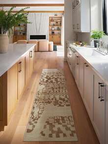 1pc Geometric Color Block Patchwork Area Rug, Moroccan Carpet, Soft Washable Rug For Bathroom, Kitchen, Entryway, Hallway, Bedroom, Living Room, All Season - Multicolor - View 4