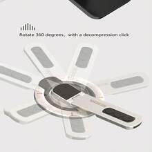 1pc Dual-Sided Magnetic Phone Holder, Foldable Rotating Tablet Desktop Stand, Phone Grip Holder, 360 Degree Rotatable Desk Mount, Portable Adhesive Back - Multicolor - View 4