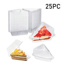 25/50pc Triangular Mousse Baking Packaging Box, Disposable Plastic Cake Container, Thickened Transparent Plastic Cake Slice Container, Suitable For Dessert Packaging, Bakeries, Coffee Shops, Muffins, Mousse, Pastries, Sandwiches, Tiramisu, Sealed Transparent Baking Packaging - 無色 - 查看 13