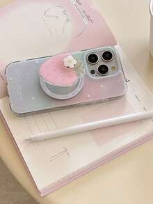 1 Small Fresh Wind Pink Strawberry Rotary Magnetic Mobile Phone Holder, Which Can Be Easily Carried, And Is A Suitable Gift For Girlfriend, Sisters And Friend - Strawberry - View 2