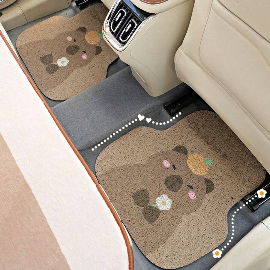 Capybara Car Mat Wire Ring Wear-Resistant Dirty-Resistant Car Mat Universal Washable Cartoon Car Mat - A - View 1