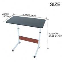 Eight Adjustable Mobile Laptop Table | Rolling Overbed Workstation With Metal Frame & Castor Wheels - A - View 8