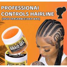 Strong Hold Hair Wax, Suitable For All Hair Types, Non-Greasy Styling Wax, Edge Control Wax, No Flaking, Long-Lasting Braiding Gel, Easy To Use, Smoother Application. - 120ml - View 7