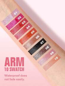 Pudaier 闪亮唇膏 – 闪亮金属光泽，持久不易褪色，光泽持久，适合成人，可用于派对、角色扮演、万圣节等场合 - #06 - 查看 5