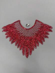 1件刺绣蕾丝网纱前片亮片串珠装饰贴花，多种颜色可选，DIY服装配饰 - 彩色 - 查看 17