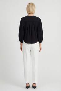 Naf Naf Elegant Black Blouse With Bow Blouses Black Fabric - Black - View 3